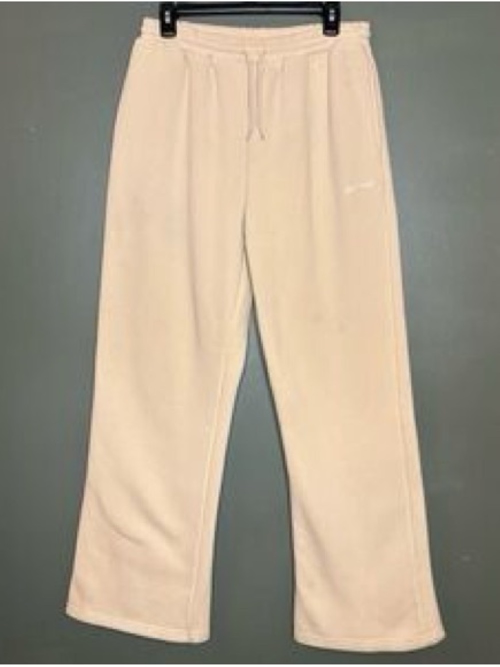 Wilo The Label Beige Allsport Outdoors Wide Leg Tie Waist Sweatpants L